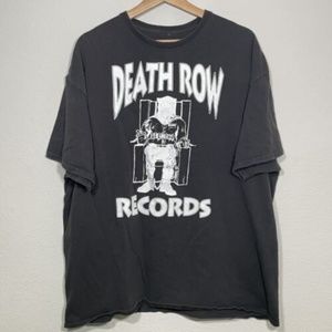 Death Row Records Black Cotton Short Sleeve Logo Graphic T Shirt Men Size 2X